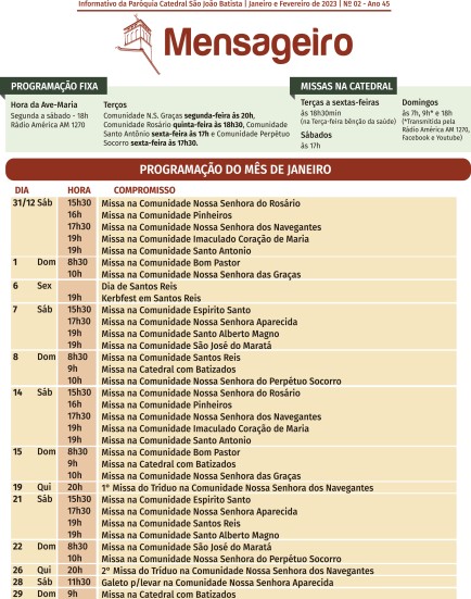 Acesse nosso informativo de janeiro e fevereiro de 2023