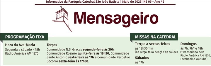 Acesse a versão digital de O Mensageiro de maio