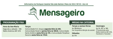 Confira nosso informativo para o mês de maio de 2024