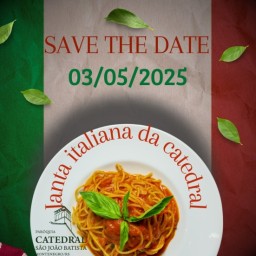 Grupo de festeiros na preparação para Janta Italiana