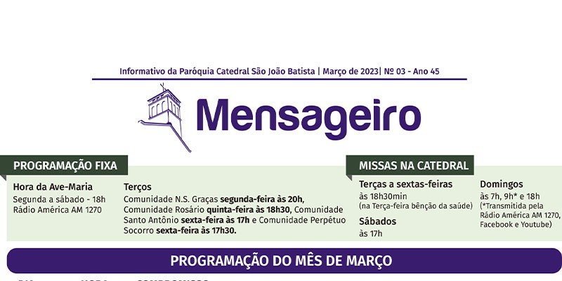 Acesse nosso informativo para o mês de Março